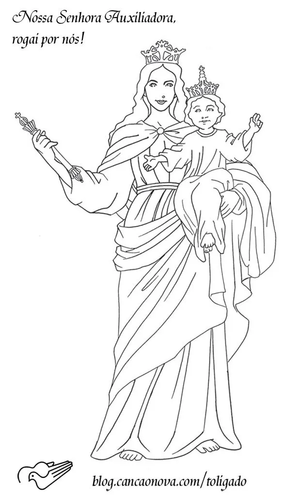 Maria Auxiliadora Colouring Pages