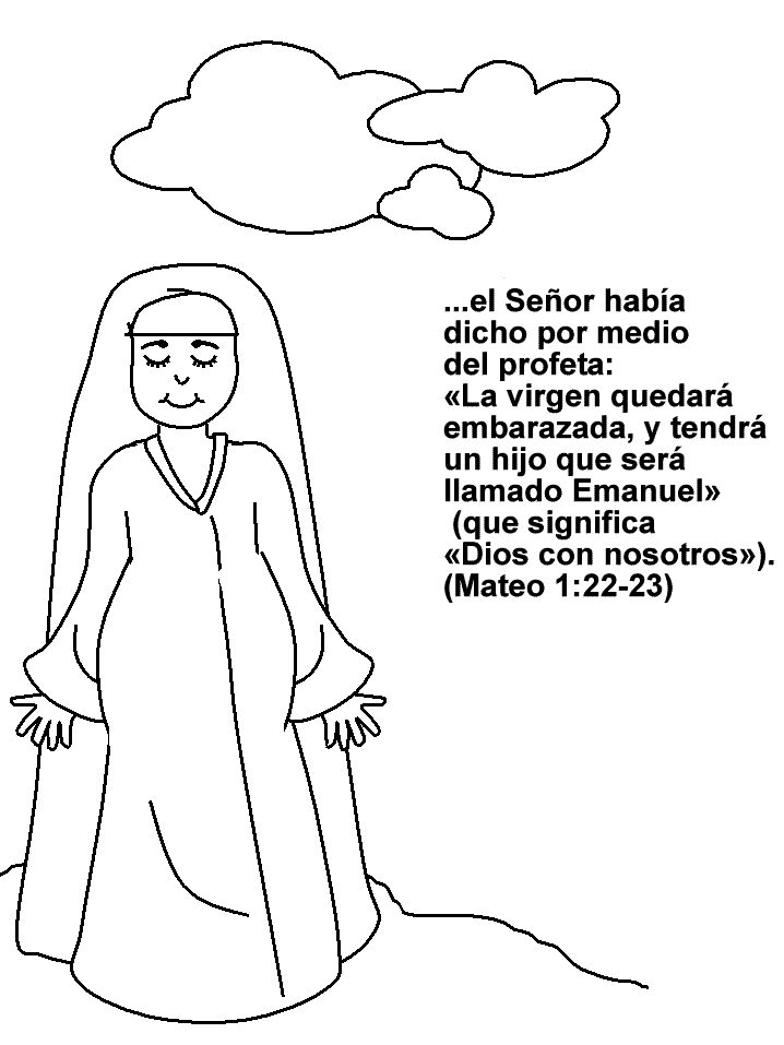 María Embarazada de Jesús para colorear ~ Dibujos Cristianos Para ...