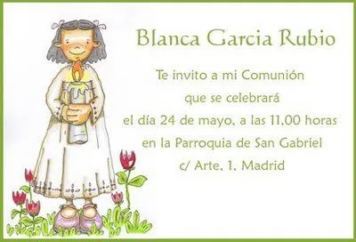 ... dejo también unas bonitas invitaciónes personalizadas de Comunión