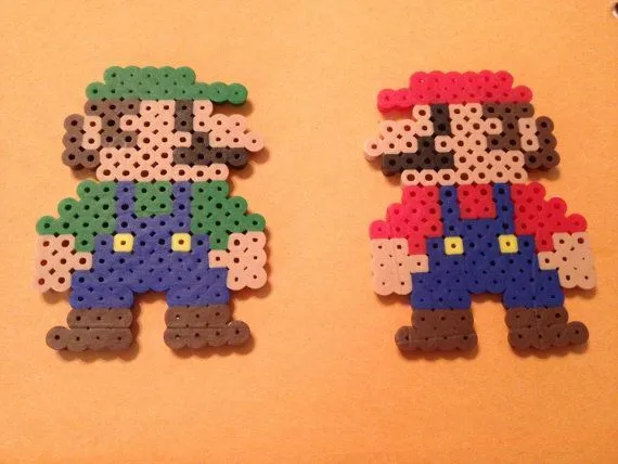 Mario & Luigi , Perler Beads, Super Mario, Geekery, Mario Bros ...