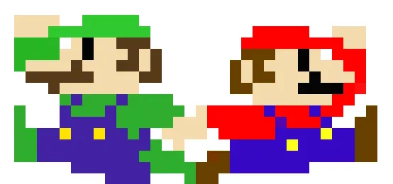 Mario and Luigi Pixels. c: by GingerPowersActivate on DeviantArt