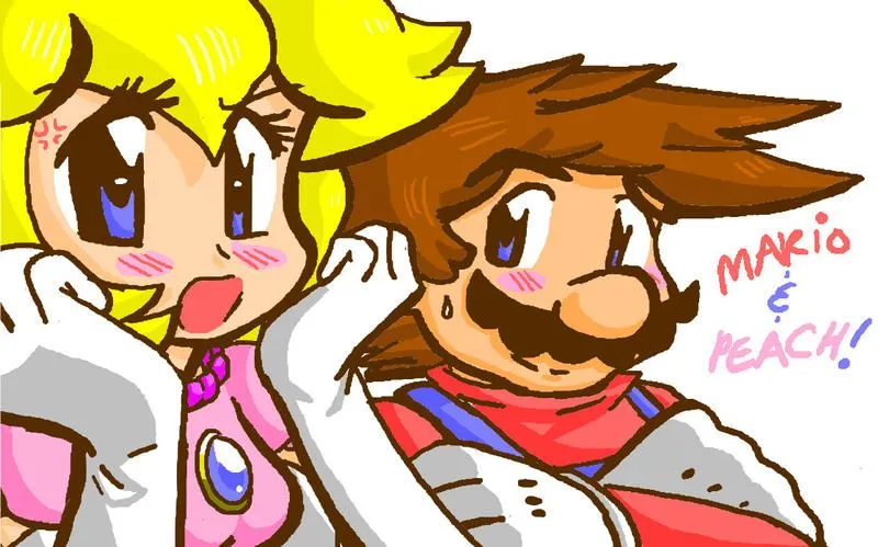 Mario and Peach by LoveandCake on deviantART