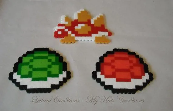 Mario Bros Turtle Shells Perler Beads Choose by LeilaniCre8tions