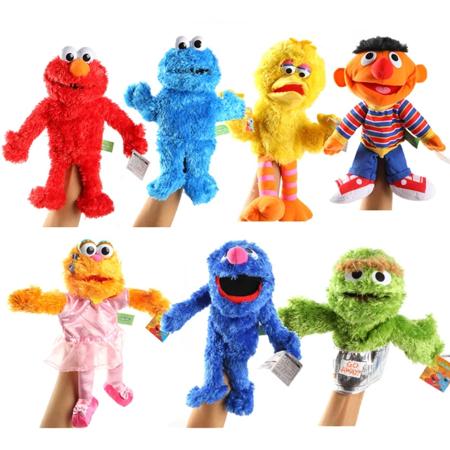 Marioneta Original de Barrio Sésamo para niños, juguete de felpa suave, Elmo,  monstruo de galletas, muñeca de marionetas de mano, regalos de navidad -  AliExpress