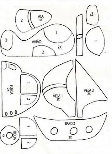 Maripê: Moldes de carros e coisinhas de meninos II