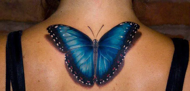 Mariposa 3D - Tatuajes para Mujeres