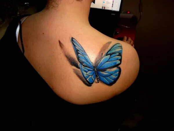 Mariposa 3D - Tatuajes para Mujeres