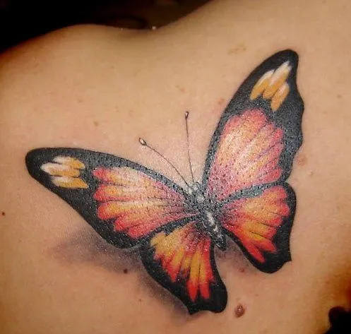 Mariposa 3D - Tatuajes para Mujeres