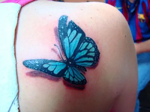Mariposa en 3D - Tatuajes para Mujeres