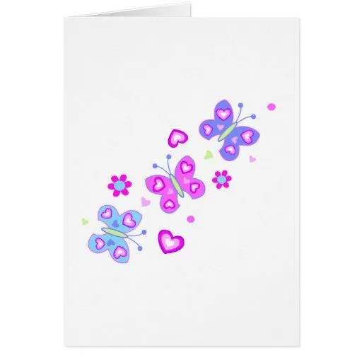 mariposa con los corazones tarjetas de Zazzle.