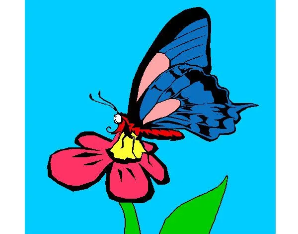 Dibujo de Mariposa en una flor pintado por Antitto en Dibujos.net ...