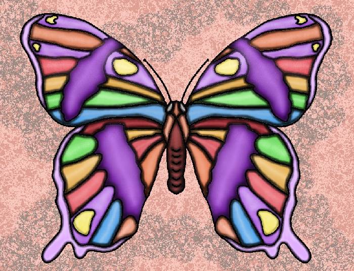 Mariposa con fondo rosado Srta. J. M. Rondon- Artelista.com - en