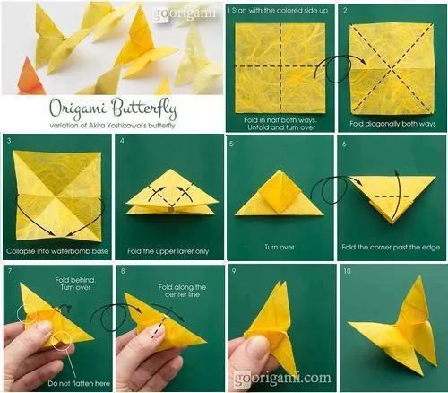 Mariposa origami paso a paso - Imagui