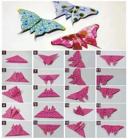 Cómo hacer una mariposa de origami paso a paso | vestidos ...