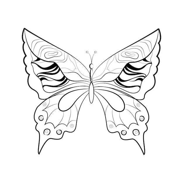 Mariposa con un patrón en las alas insectos exóticos imprimir para tatuaje  ilustración vectorial | Vector Premium