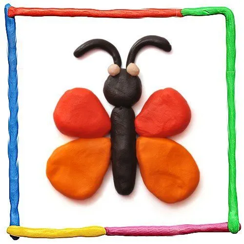 Mariposa de plastilina para niños - Animales de la selva de ...