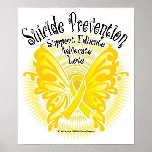 Mariposa 3 de la prevención del suicidio poster | Zazzle