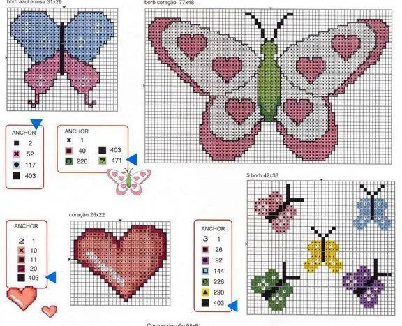 MANUALIDADES: BORDADOS DE MARIPOSA EN PUNTO DE CRUZ