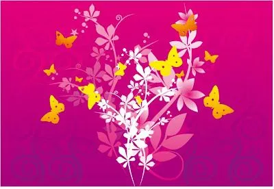 Mariposas y hojas en vector (Leaves and butterflies Vector) | Recursos ...