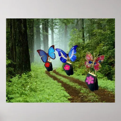 Mariposas en el movimiento posters de Zazzle.