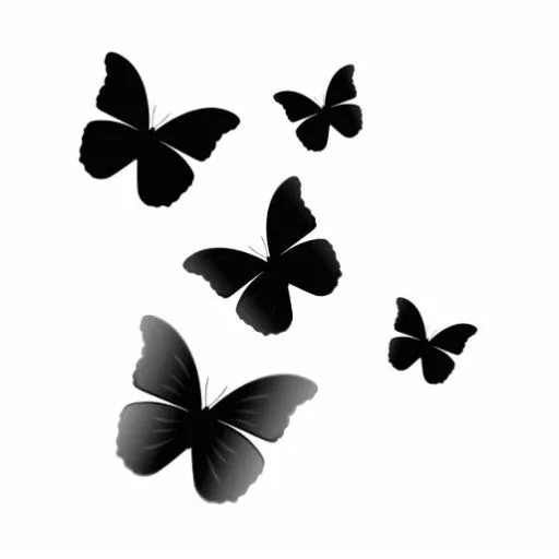 5 mariposas negras esculturas fotograficas de Zazzle.