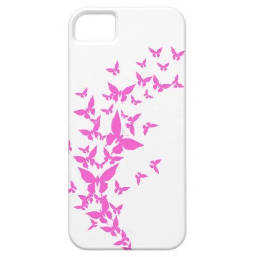 Mariposas rosadas brillantes iPhone 5 cárcasa de Zazzle.