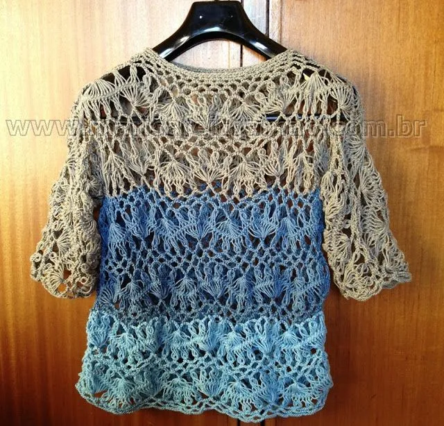 Marisa Tricot Crochet e Acessórios: Blusa em Crochet de Grampo ...