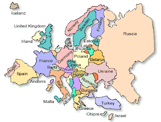 MartaLeiras: Mapa de Europa después de la caída del Muro de Berlín.