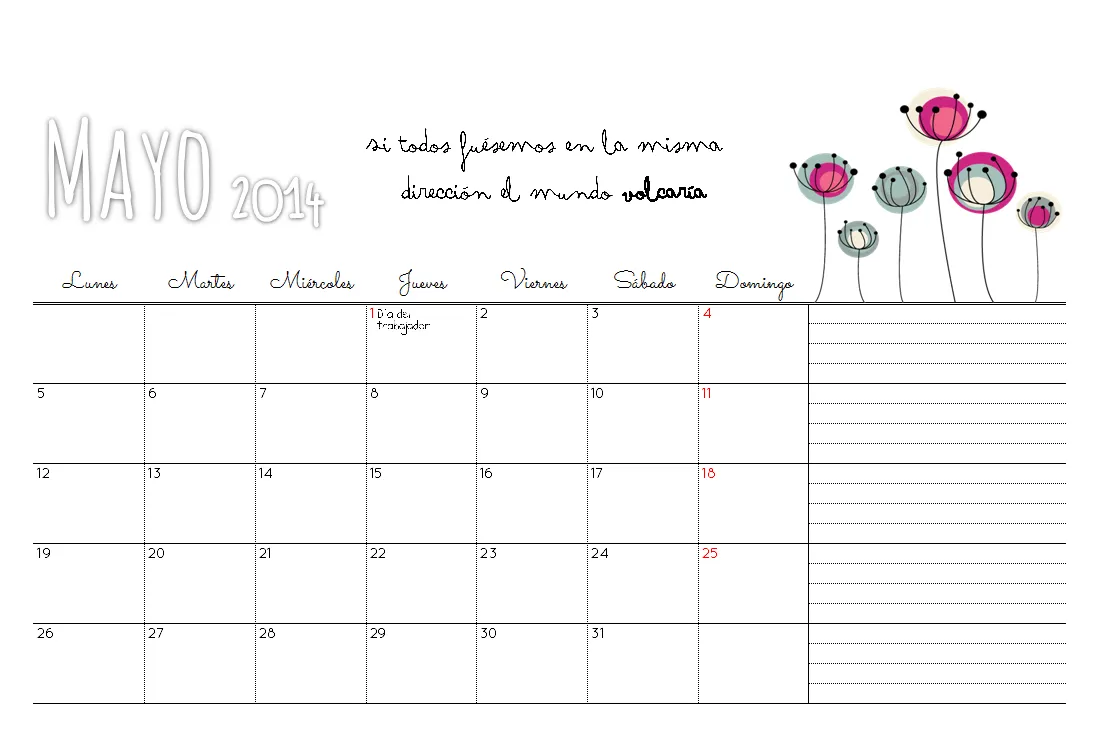 Marthibis: Calendario descargable Mayo '14