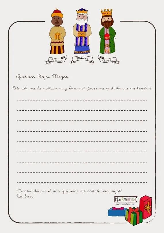 Mar&Vi Blog: Carta a los Reyes Magos para imprimir gratis