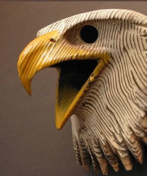 Máscara del águila calva mano tallada escultura de por jasontennant