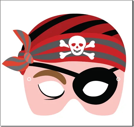 Máscara, antifaz de pirata para imprimir | JUGARYCOLOREAR