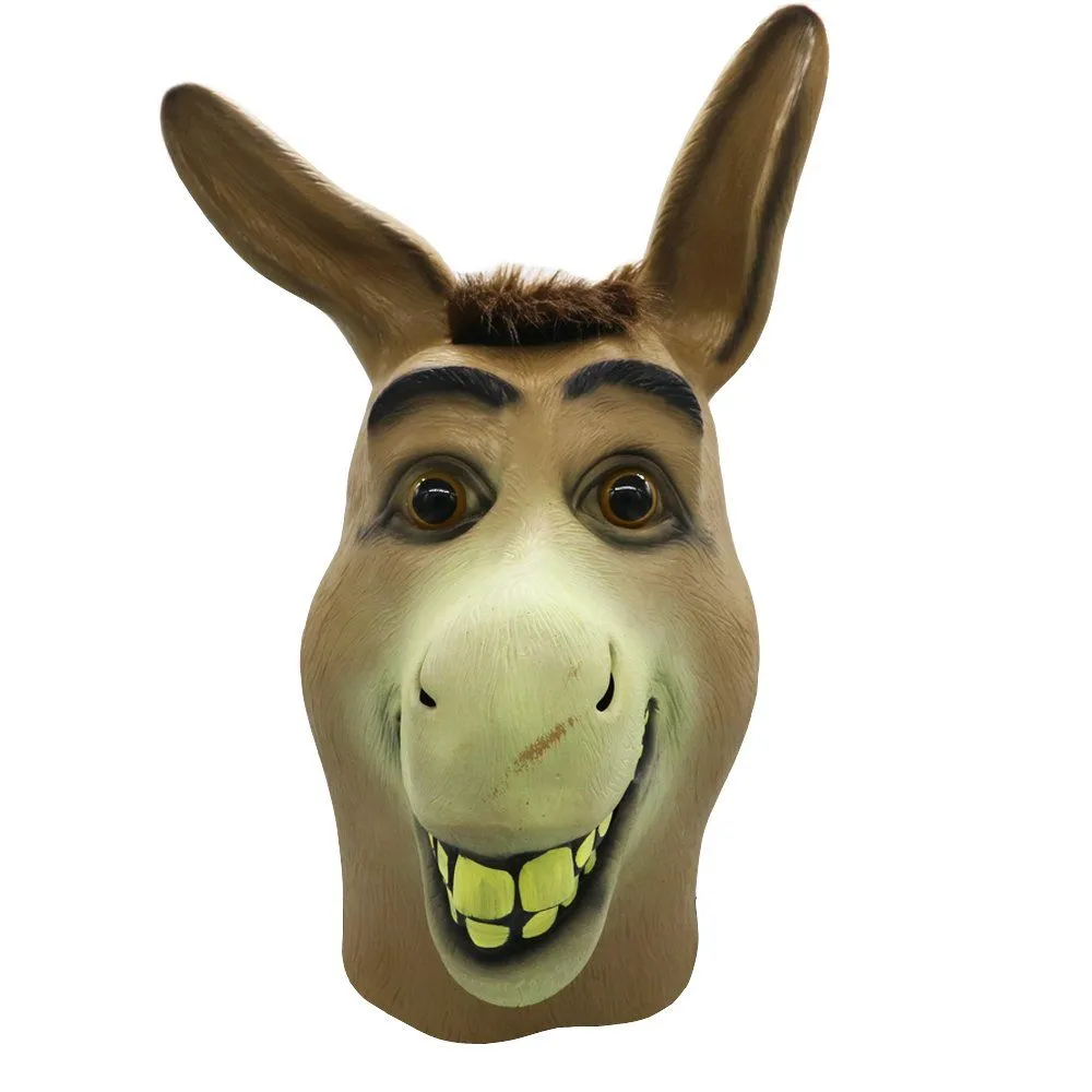 Máscara de burro, máscara de cabeza de burro Shrek de Halloween, novedosa  máscara de cabeza de animal de látex para adultos : Amazon.com.mx: Ropa,  Zapatos y Accesorios