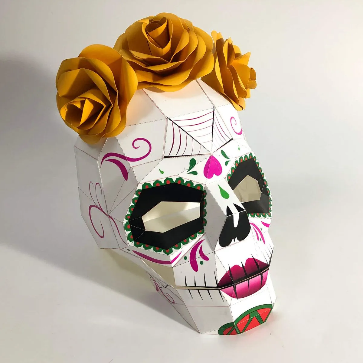 MÁSCARA CALACA - Plantilla de máscara de papel de calavera catrina DIY –  Lucas Papel Tijera