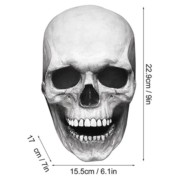 máscara de calavera completa con mandíbula móvil, máscara de miedo de  calavera humana de Dhaloween, liwang | Bodega Aurrera en línea