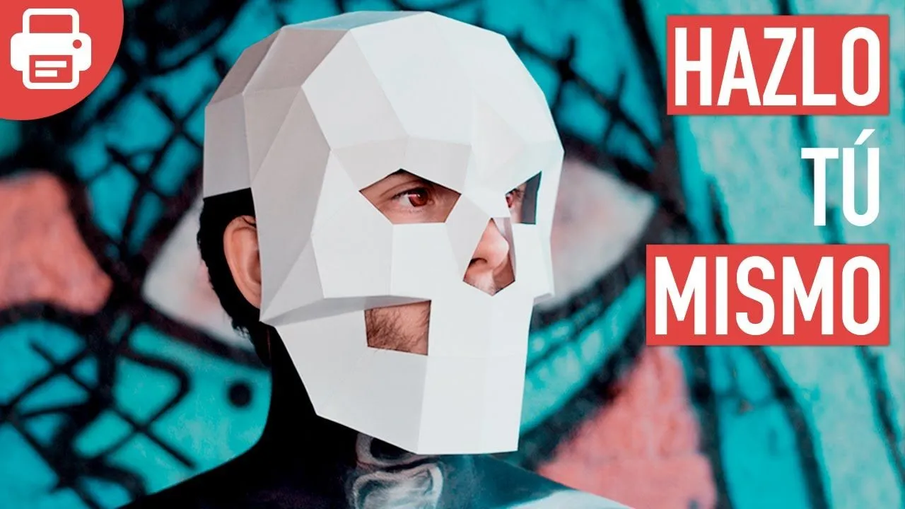 Cómo hacer una Máscara de Calavera con Papel o Cartulina en 3D | Plantillas para Imprimir - YouTube