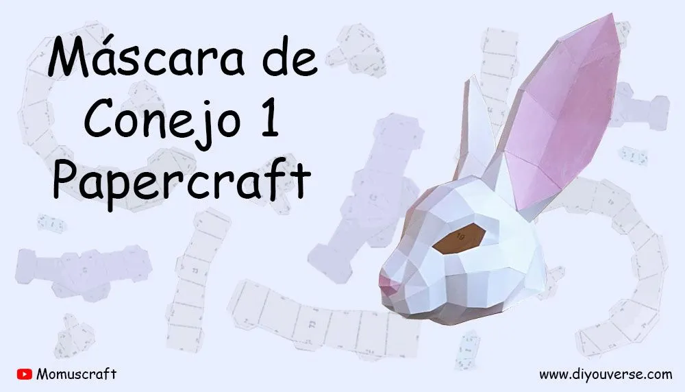 Máscara de Conejo 1 Papercraft - DIYOUVERSE