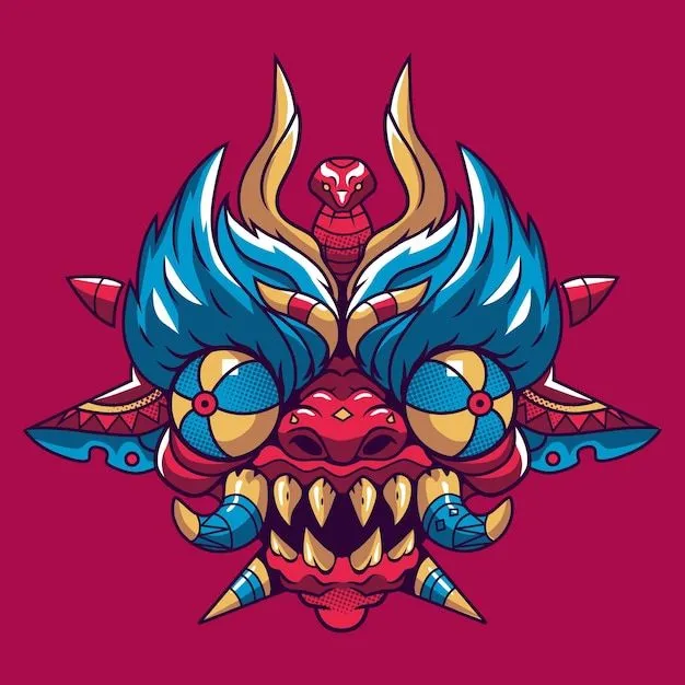 Mascara diablada , demonio , icono | Vector Premium