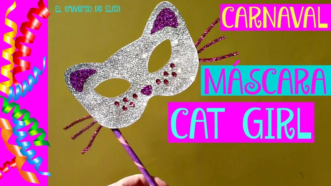 Máscara de gato en goma eva para Carnaval - Manualidades en Goma Eva y Foami