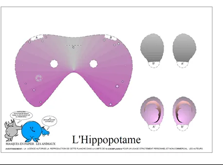 Máscara de hipopótamo para imprimir - Nos disfrazamos ayudas para ...