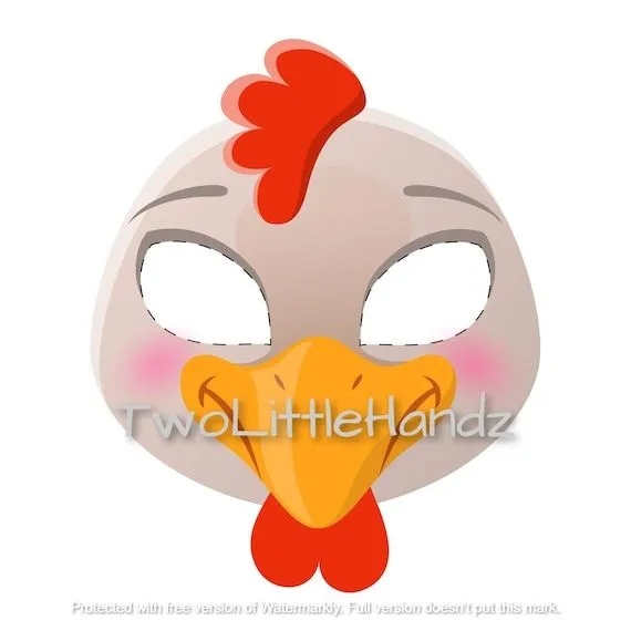 Máscara imprimible de gallina / Máscaras de animales para - Etsy España