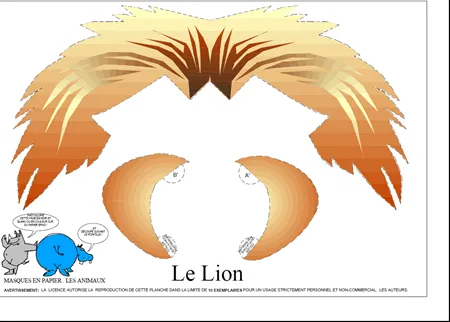 Máscara de León en 3D para imprimir y recortar - Nos disfrazamos