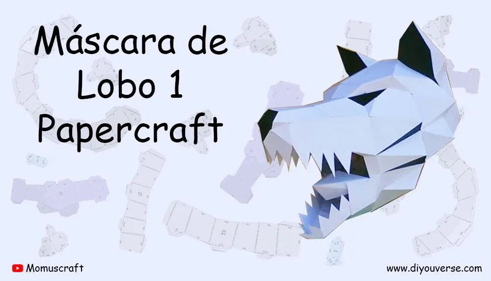 Máscara de Lobo 1 Papercraft - DIYOUVERSE