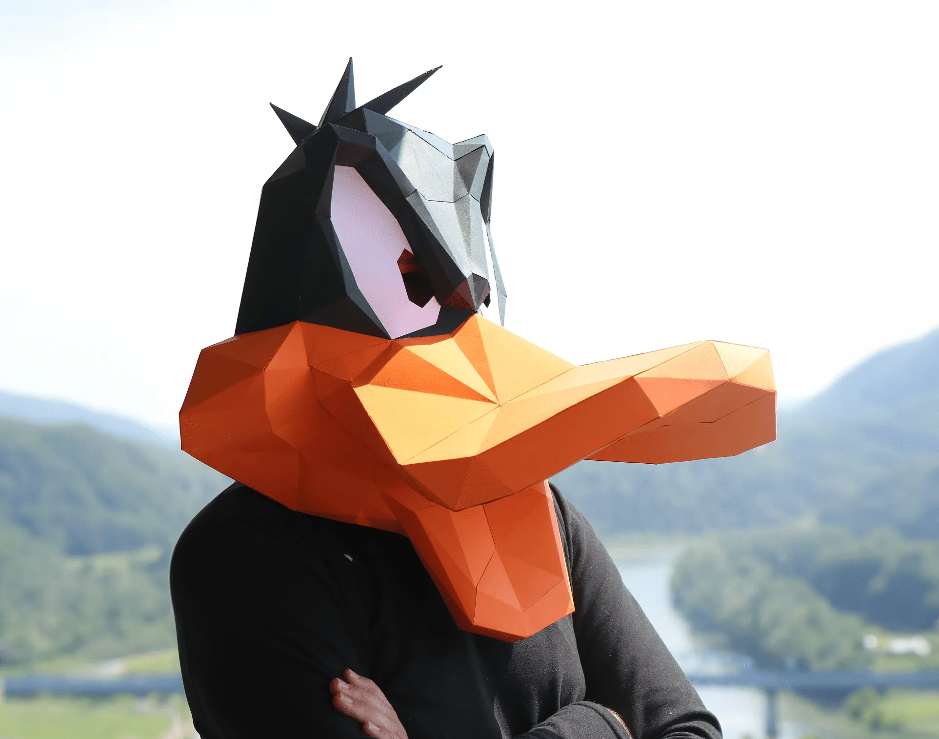 Máscara de pato en estilo de dibujos animados Plantilla PDF, Máscara de  papel Low Poly - LACRAFTA