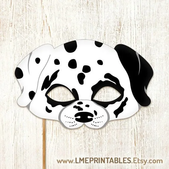 Máscara de perro dálmata Animal imprimible Máscaras de - Etsy México