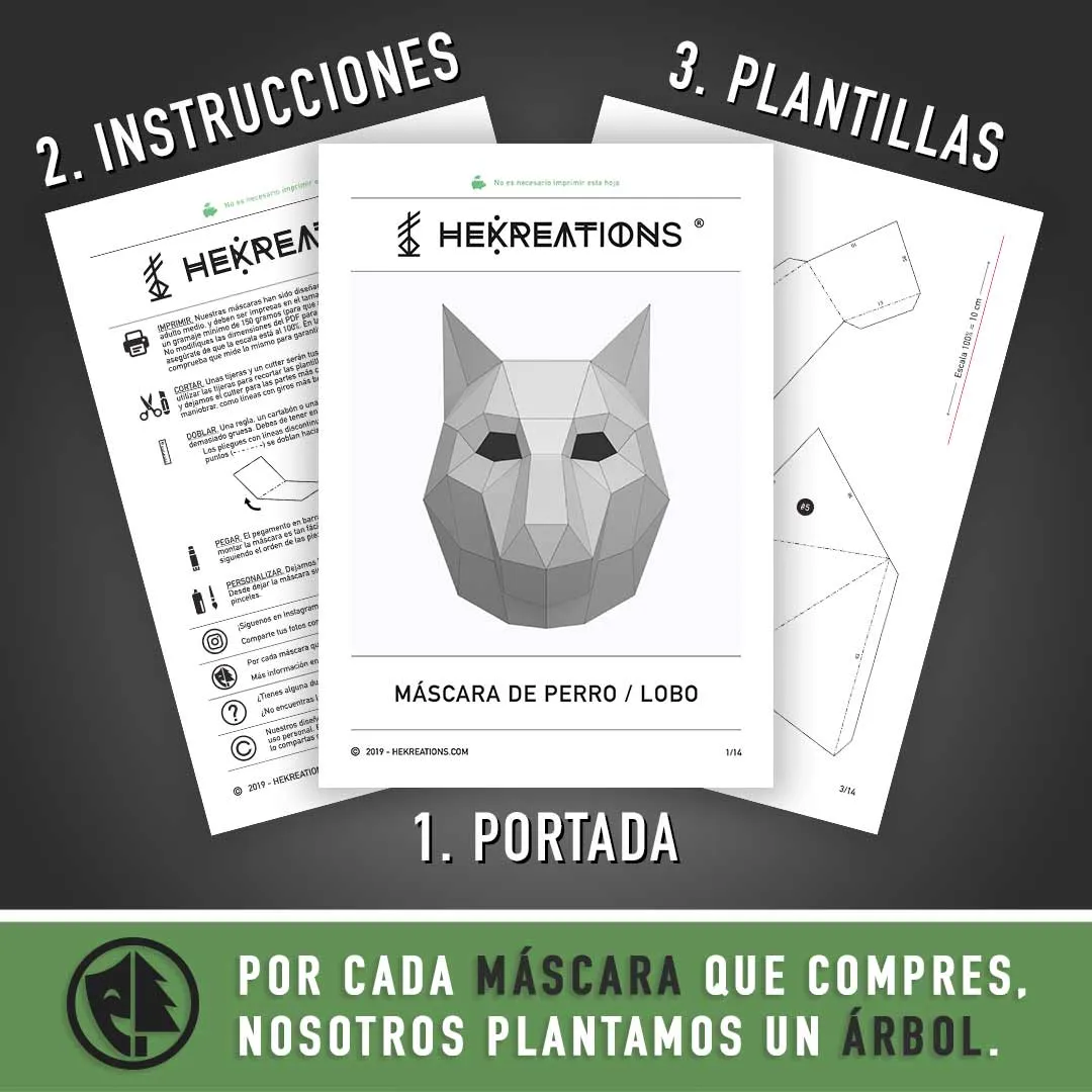 Máscara de Perro para Imprimir con Papel | Plantillas PDF