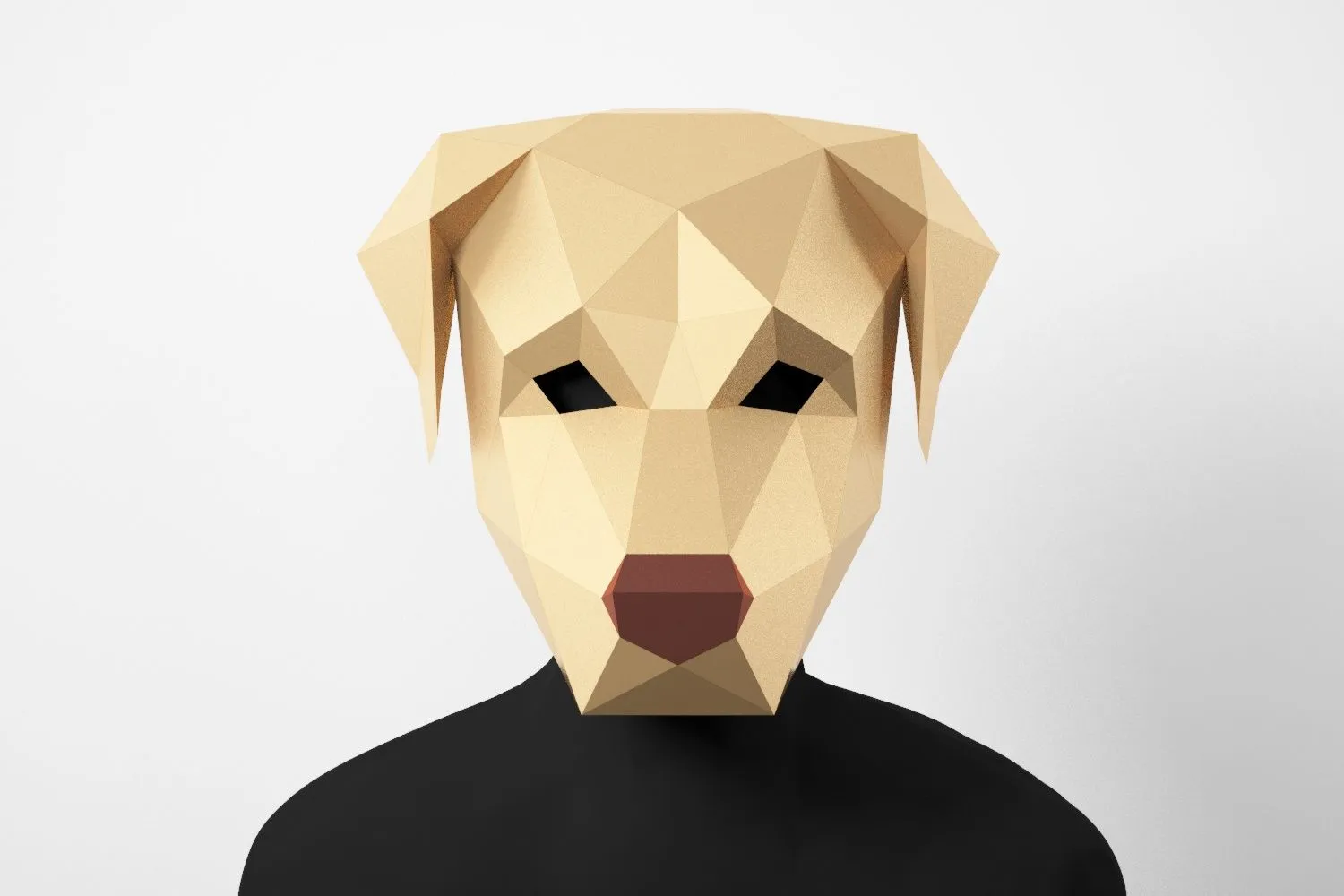 Máscara de perro Labrador DIY, Máscara de baja poli, Máscara de papel  artesanal, Plantilla de PDF Máscara 3D - LACRAFTA