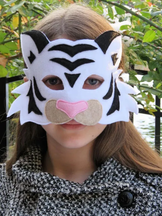 Máscara de tigre blanco Máscara de tigre siberiano Traje - Etsy España