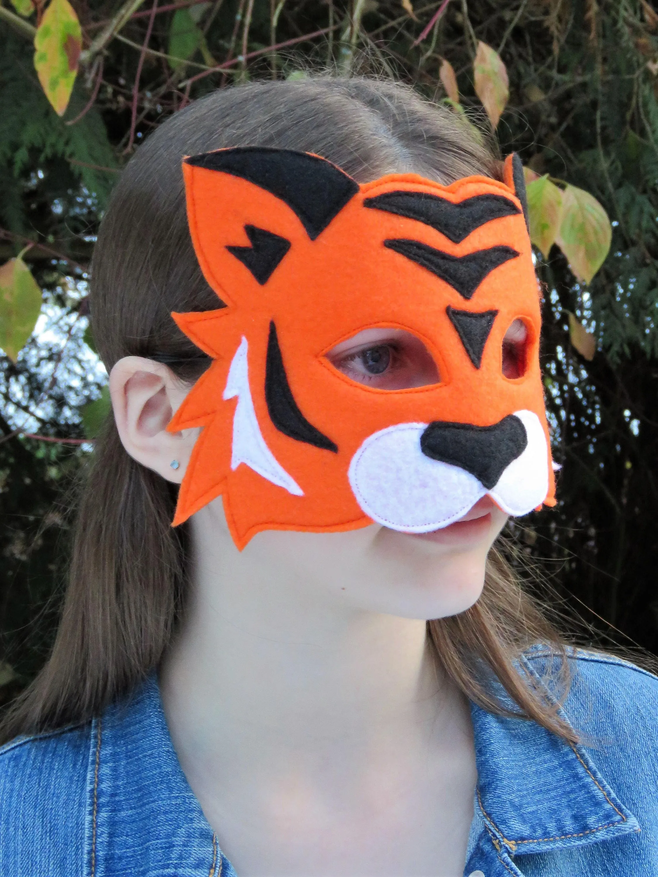 Máscara de tigre de fieltro Máscara de tigre naranja - Etsy España