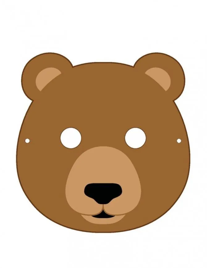 Máscaras de Carnaval: Máscara de oso en foami para manualidades